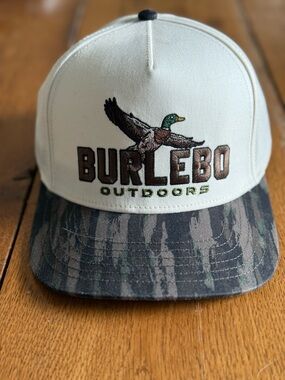 BURLEBO Cream Front with Camouflage Bill Trucker Hat